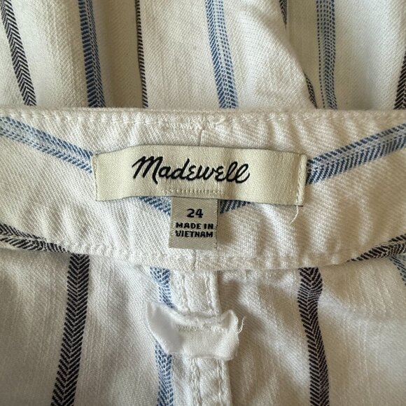 Women's 24 Madewell Slim Emmett Wide-Leg Crop Pants in Montpellier Stripe - Picture 6 of 8